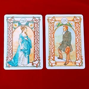 アールヌーボー・ルノルマンカードの紳士と淑女のカード